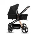 Carrinho Bebe Travel System Aston Gold e Preto Premium Baby