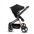 Carrinho Bebe Travel System Aston Gold e Preto Premium Baby