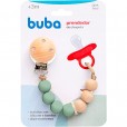 Prendedor De Chupeta Para Menino de Silicone e Bambu Verde Buba +3M