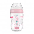 Mamadeira Anticólica Com Bico De Silicone First Moments Rosa Algodão Doce 330ml