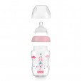 Mamadeira Anticólica Com Bico De Silicone First Moments Rosa Algodão Doce 330ml