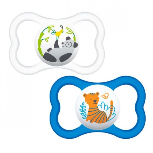 Kit chupeta mam air pattern azul acima 6 meses silicone