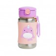 Garrafa Infantil de Aço Inox Para Menina Com Canudo Baleia Narval Rose Skip Hop