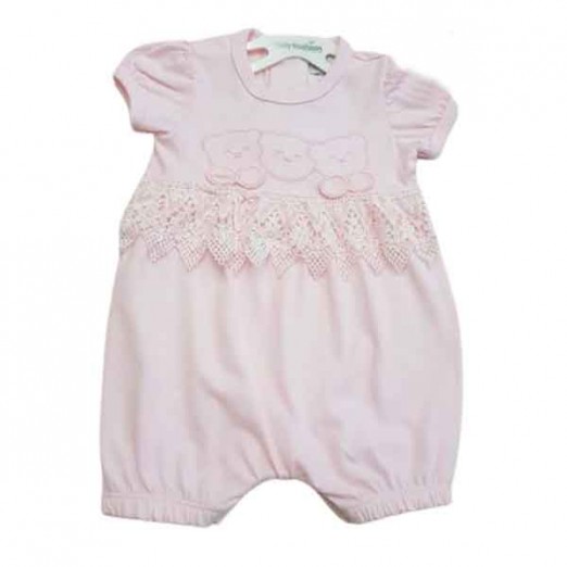 Macaquinho 3 ursas baby fashion rosa