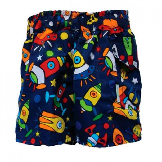 Short com Fralda Infantil Azul Marinho Para Piscina Espaço 24 Meses EcoKids