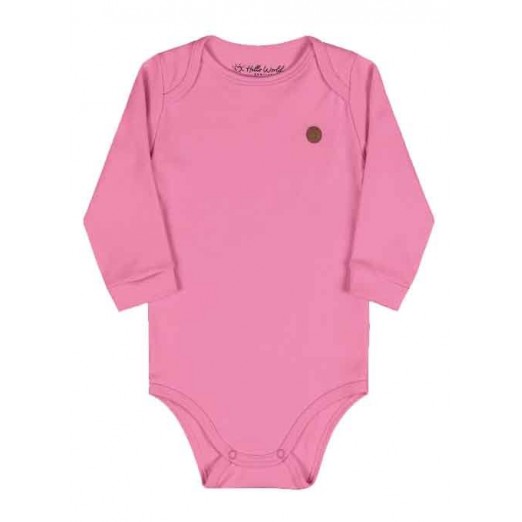 Body Bebê Infantil Rosa Escuro Manga Longa Kamylus Tam GG