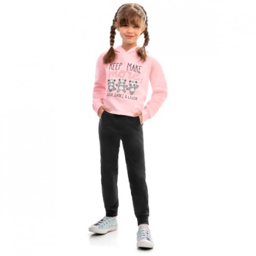 Conjunto Pijama Infantil Feminino Cor Angel-Preto Tamanho 12 Anos Kamylus