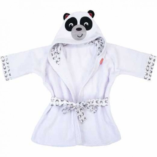 Roupão Infantil 100% Algodão Branco Panda Fisher Price Tam PP