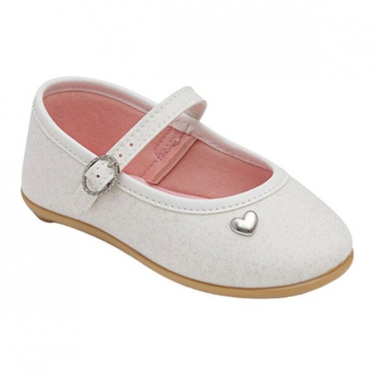 Sapato Infantil Fase 03 Branco Com Detalhes em Metal Pimpolho Tamanho 26