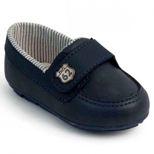 Sapato Mocassim Para Bebê Fase 02 Azul Marinho Pimpolho Tam 18