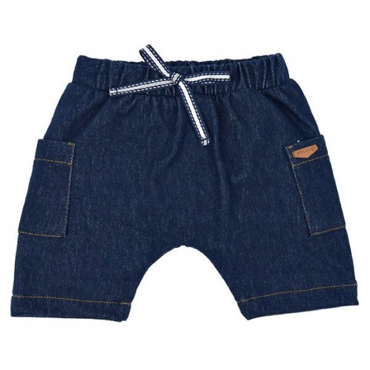 Short Para Bebê Masculino 6 Meses Grow Up Azul Com Elastano