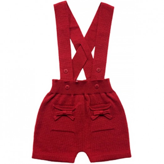 Short De Alça Infantil Para Menina Bolso Vermelho Tamanho  RN Verive