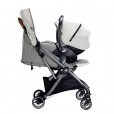 Carrinho Para Bebê Travel System Tourist Signature Oyster Cinza e Bebê Conforto Gemm Cinza Ramble Joie