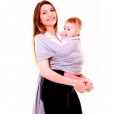 Sling Wrap Infantil Cinza Mescla Em Algodão Kababy +3 Meses