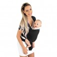 Sling Wrap Dry Fit Infantil Preto Em Algodão Kababy +3 Meses