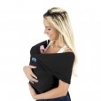 Sling Wrap Dry Fit Infantil Preto Em Algodão Kababy +3 Meses