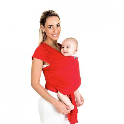 Sling Wrap Infantil Vermelho Em Algodão Kababy +3 Meses