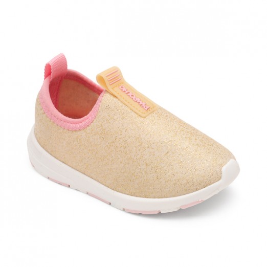 Tênis Infantil Para Menina Fase 03 Slip On Dourado Pimpolho Tamanho 24