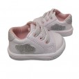 Tênis de bebê Feminino preto e rosa WorldColors 22 com velcro