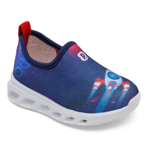 Tênis Com Luz De Led Infantil Fase 03 Azul Pimpolho Tamanho 23 Modelo Slip On