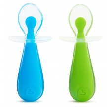 Conjunto de colheres de silicone azul e verde