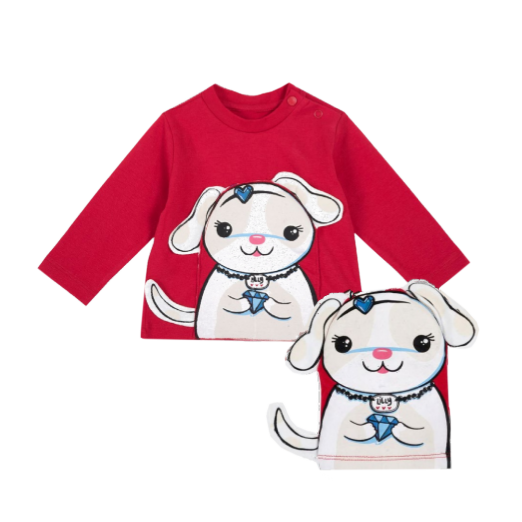 Blusa cachorrinho manga longa  frio 12 meses chicco