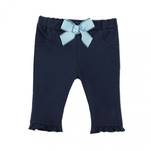 Calça azul menina detalhe lacinho chicco 12 meses