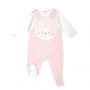 Conjunto Infantil Feminino Body E Macacão 9 Meses Chicco	