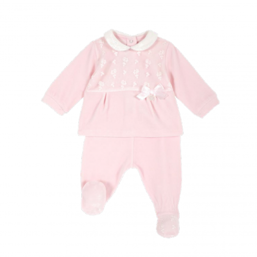 Conjunto Infantil Com Pé Rosa Feminino 6 Meses Chicco