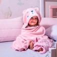 Toalha de Banho Bebê Para Menina Comfort Power Sec Urso Laço Bebê