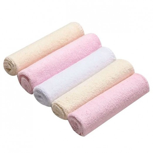 Kit Toalhinha de Boca Infantil Bordados Karinho 85% Algodão Branco e Rosa Papi