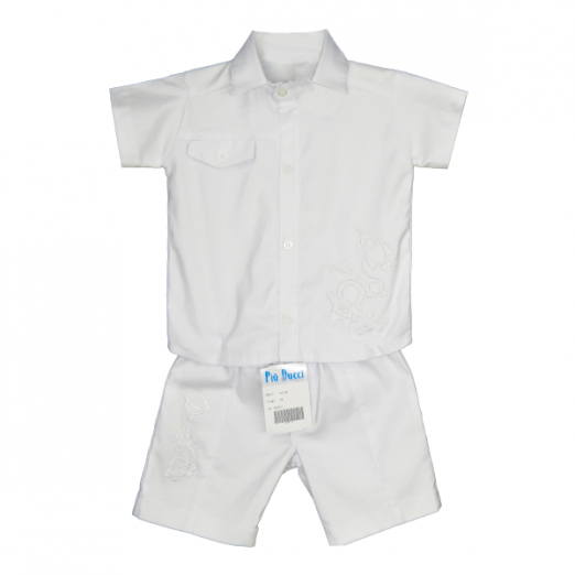 Conjunto Batizado Infantil Masculino Braco Astronauta G Piu Ducci