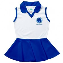 Vestido Infantil Cruzeiro Azul e Branco Torcida Baby 02 A