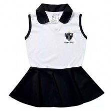 Vestido Infantil Atlético Preto e Branco Torcida Baby 04 A