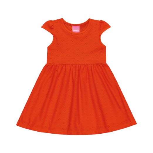 Vestido Laise Bebê Feminino Abóbora P Kamylus