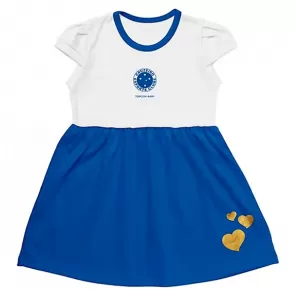 Vestido Infantil Canelado 08 Anos Cruzeiro Torcida Baby 