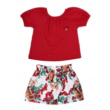 Conjunto Curto Vermelho Linha Celebration +3m  Growup 